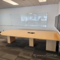 Maple Peninsula Boardroom Conference Table with Rounded Bullet